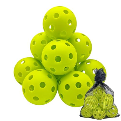 Plastic Practice Baseballs 9 inch with Mesh Bag [Anti-Crack] Soft Training Baseball Balls Hitting Batting Indoor Outdoor Lightweight Hollow for Team Drills Coaching - color: Yellow Green 12 Pack