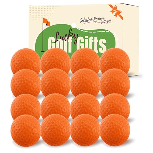 Amy Sport Practice Golf Balls Foam More Weight Value 16/32 Pack, High Density Real Feel 1/3 Distance of Regulation Golf Ball, Soft Durable for Backyard Indoor Outdoor Training - color: Orange 16 Pack