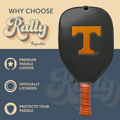 Officially Licensed Collegiate Pickleball Paddle Cover - Lightweight PU Leather Material - Durable Foam Interior Protection with Zippered Closure - Fits Most Paddles on the Market - color: Tennessee Volunteers