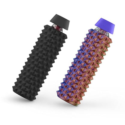 Distractibles Spike Roller Clicker, Tactile Pain Stim Fidget with Clicker Switch, Pain Stimulation Roller with Lanyard (Black + NEON Harmony) - color: Black + Neon Harmony