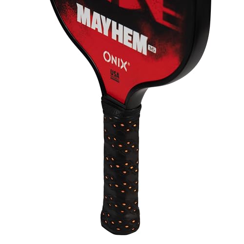 Onix Mayhem Patented ThermoFused Technology Carbon Fiber Power Frame Polypropylene Honeycomb Core Performance Power and Control Pickleball Paddle – 14mm or 16mm