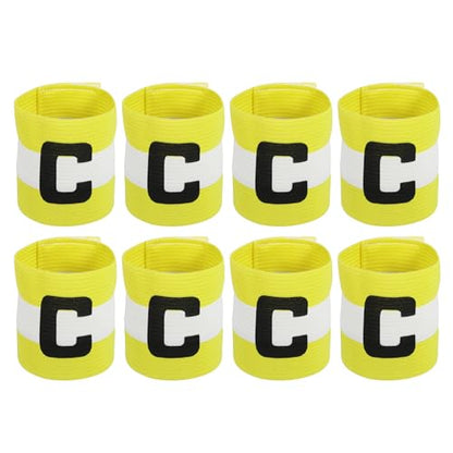MECCANIXITY Soccer Captain Armband, Captain Arm Bands for Soccer Elastic Captain C Arm Band Sports Captain Armbands for Football Team Training Youth & Adult - color: Yellow/White