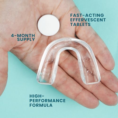 Overnight + Whitening Retainer Cleaner, Remove Stains, Discoloration, and Plaque | 4 Month Supply | Denture Cleanser with Whitening Boost,120 Tablets by M3 - size: Overnight Whitening (120 Count)