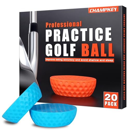 CHAMPKEY Precision Practice Golf Balls 20 Pack - Soft Rubber Golf Training Balls - Avoid Swing Shallow and Steep Golf Practice Balls - color: Blue