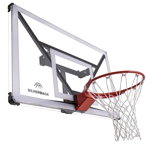 Silverback NXT 54" Wall Mounted Basketball Hoop, Indoor / Outdoor Basketball Hoop with QuickPlay Design - color: Fixed Height