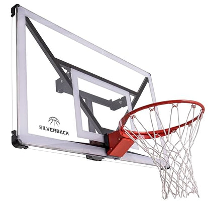 Silverback NXT 54" Wall Mounted Basketball Hoop, Indoor / Outdoor Basketball Hoop with QuickPlay Design - color: Fixed Height