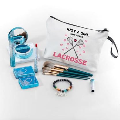 Girls Lacrosse Players Team Gifts for Girls Lacrosse Cosmetic Makeup Travel Bag Friend Birthday Gifts for Women - color: Lacrosse