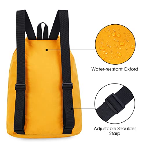 WANDF Swim Bag Mesh Drawstring Backpack Beach Backpack for Swimming, Gym, and Workout Gear - color: Orange With Wet Pocket