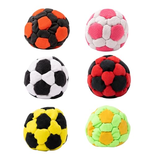 Footbag Hacky for Adults 6cm / 2.37" Plush Soft Soccer Balls - Safe Indoor & Outdoor Play - Super Quiet Stuffed Kickball for Home & Garden (No Hard Plastic) - color: B01