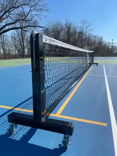 Spartan Pickleball Portable Net System, US Steel, 36" High x 22' Long, 128 lbs, Heavy Duty with Wheels, Indoor & Outdoor Use