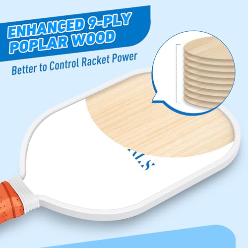 Pickleball Paddles,USAPA Approved Pickleball Paddles Set Premium Pickleball Paddle, 4 Pickleball Balls & 1 Carry Bag Gifts for Women Men Beginners & Pros Players