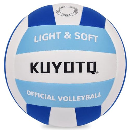 KUYOTQ Soft Indoor Volleyball for Indoor Practice Super Soft and Light Safe Sport Gear Fabric Volleyball for Kids Youth Adult Beginners, Perfect for House Yard Training Games