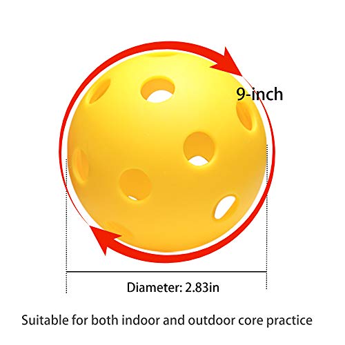 Anteer 12 Pack Plastic Baseball Practice Baseballs for Hitting, Indoor Outdoor Lightweight Balls Baseball Batting Training - color: Yellow