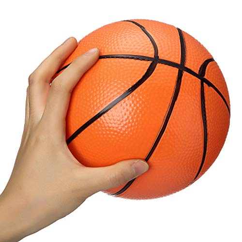 Gejoy 7 Inch Mini Basketballs Set of 3 with Ball Pump Needles Inflatable Mini Hoop Basketball Replacements Pool Party Balls Kids Adults Indoor Outdoor Sports Summer Beach Games, Orange