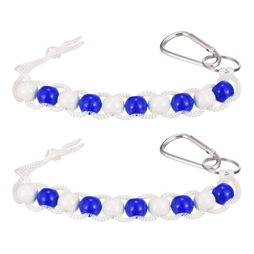 Golf Beads Counter, Golf Ball Beads Bracelet Count Stroke Score Acrylic Sports Keeper Putting with Hook for Golfer - color: Blue 5/ White 5
