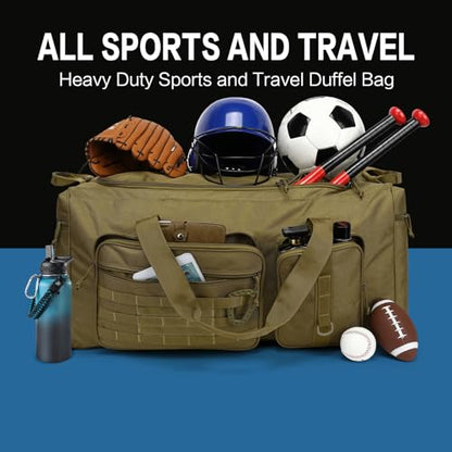 120L Extra Large Baseball Duffle Bag for Adult Softball Gym Bag with Shoe Compartment, Sports Duffel Bat Equipment Bag Coach Team Catchers Gear Bag for Hockey Football Basketball Soccer, Brown - color: Brown