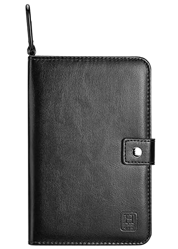 Handy Picks Golf Scorecard Holder n Yardage Book Cover in Genuine Leather - Divot Repair Tool, Ball Marker, Golf Tees, Pencil n Scorecards, Scorer Included, Gift for Golfers