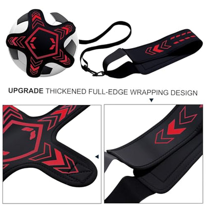 Soccer Training Equipment Football Kick Solo Trainer Adjustable Waist Belt Elastic Rope, Aids Hands Free Throw Sole Practice Fits Ball 3, 4, 5 and Volleyball Rugby (Red) - color: Red