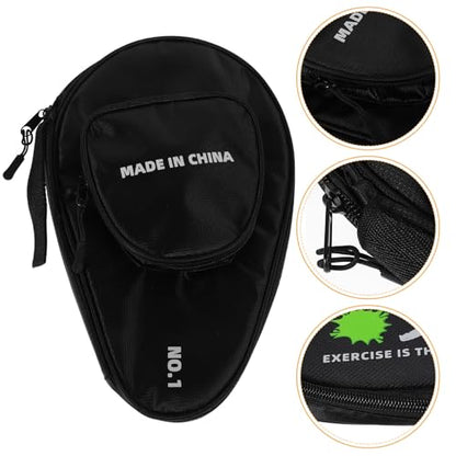 FOMIYES Table Tennis Paddle Case Double Racket Bag with Zipper Protective Ping Pong Paddle Holder and 7 Balls Green Gourd Shape Storage Organizer for Sports and Training