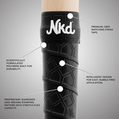 Naked Grips Iconic Collection | 1mm Baseball & Softball Bat Grips - color: Jet Black