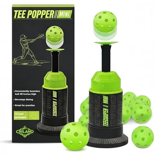 MINI Popper tee,Mini Batting Tee Without a Pitcher for Perfect Swings Baseball Training for Hitting Practicing (Mini Popper Balls 12 Pack Included)