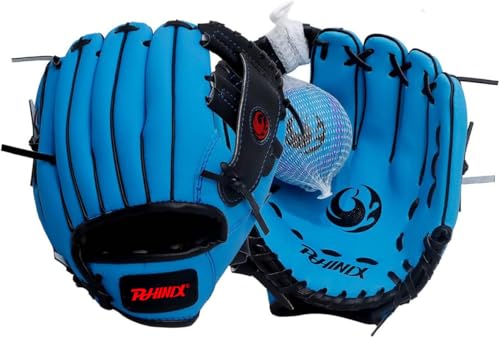 PHINIX Baseball Glove Tee Ball Mitts with Soft Ball for Kids Play & Training 8.5"-10" - color: Blue, size: 10"Right Hand Throw