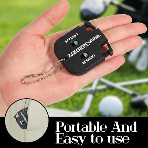 2 PCS Golf Counter Clicker, Portable Square Golf Clicker for 2 Players, Mini Score Keeper Stroke Counter with Hanging Rope for Sport Competitions, Games Scores