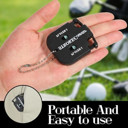 2 PCS Golf Counter Clicker, Portable Square Golf Clicker for 2 Players, Mini Score Keeper Stroke Counter with Hanging Rope for Sport Competitions, Games Scores