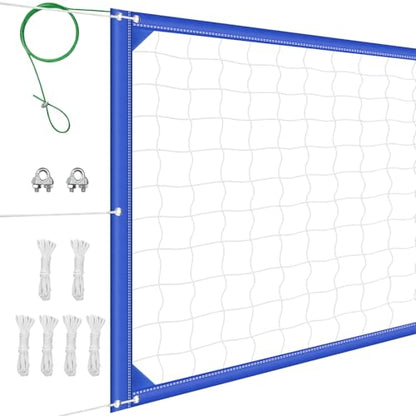 Professional Volleyball net Outdoor Heavy Duty, Lengthened Aircraft Wire Rope, Upgraded Weather Resistance, Thicker Border for Indoor Outdoor Backyard Pool Schoolyard Beach 32x3FT(Net Only)