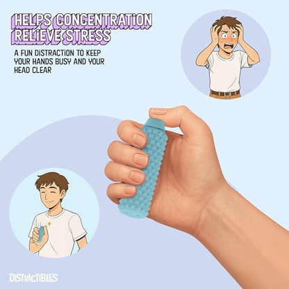 Distractibles Spike Roller Clicker, Tactile Pain Stim Fidget with Clicker Switch, Pain Stimulation Roller with Lanyard (Blue) - color: Blue