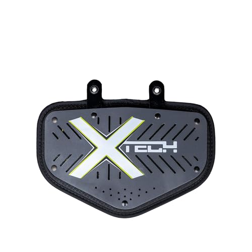 XTECH Vented 5-Sided Football Backplate - Universal Adjustable Back Plates for Adult Mens and High School Players for Football Shoulder Pads - Protective Gear and Accessories - size: Small, style: Super Skill