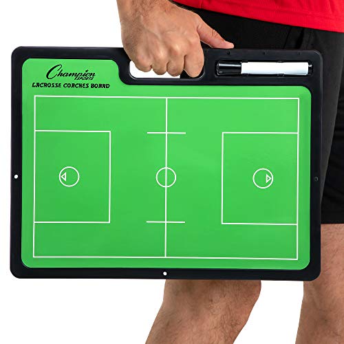 Champion Sports Large & XL Dry Erase Board For Coaching - Whiteboards for Strategizing, Techniques, Plays - 2-Sided Boards with Front Side Full Field - Backside Half Field and Lineup - color: Lacrosse, style: XL Coaches Board