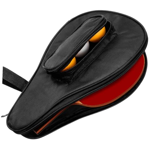 BESTonZON Table Tennis Racket Storage Case Gourd Shape Lightweight Fixed Bag with Ball Holder Protective Paddle Organizer for Daily Matches and Games