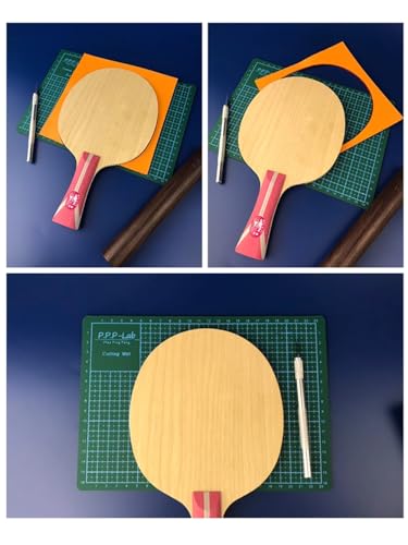 Table Tennis Racket DIY Tools Kit Table Tennis Rubber Cutting Knife Set Acrylic Roller Cutting Mat 5PCS Spare Blades