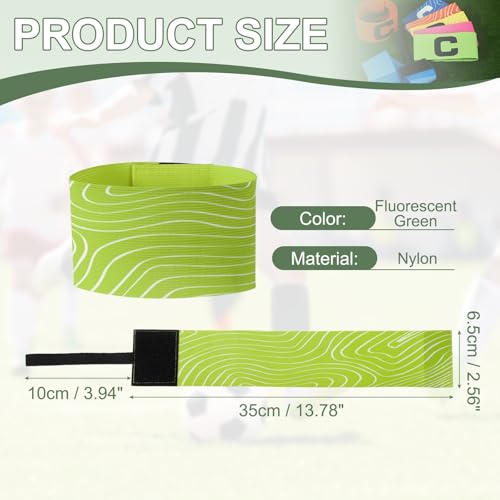 Captain Arm Bands for Soccer, Soccer Captain Armband, Elastic Protective Arm Badge Adjustable Player - color: Fluorescent Green