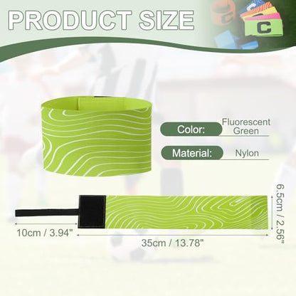 Captain Arm Bands for Soccer, Soccer Captain Armband, Elastic Protective Arm Badge Adjustable Player - color: Fluorescent Green