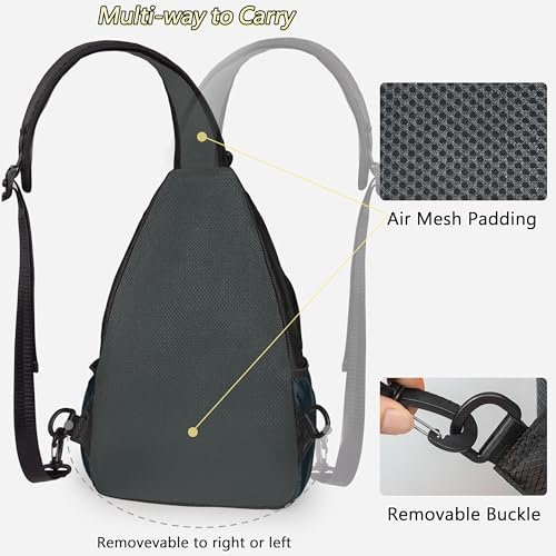 SUKRY Pickleball Bag Lightweight Sling Backpack for Men and Women with Multi-Pocket Crossbody Gym & Travel Backpack Pickle Ball Accessories - color: Grey
