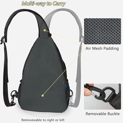 SUKRY Pickleball Bag Lightweight Sling Backpack for Men and Women with Multi-Pocket Crossbody Gym & Travel Backpack Pickle Ball Accessories - color: Grey