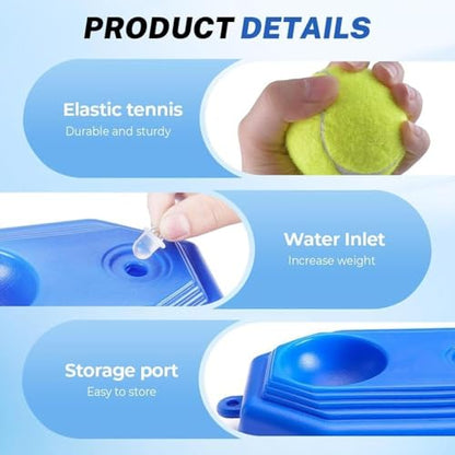 Tennis Ball Training Baseboard, 2026 Upgrade Solo Tennis Rebounder Trainer Equipment for Beginners- Portable Self-Practice Baseboard with Anti-Twist Design & Mesh Bag, for Backyard Parks