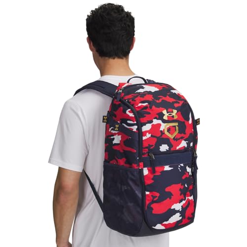 Under Armour Unisex Utility Baseball Backpack Print, (412) Midnight Navy / / Metallic Gold, One Size Fits All - color: (412) Midnight Navy / / Metallic Gold