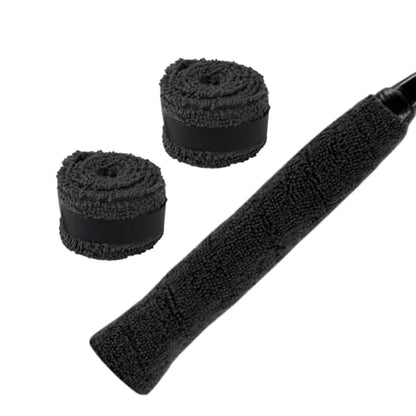 2 Pcs Tennis Racket Grip Tape, Towel Tennis Overgrip Tape, Anti-Slip Absorbent Grip, Racket Overgrip Tape,9 Colors - color: Black