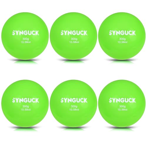 SYNGUCK 4/6 Pack Weighted Plyo Balls Set for Baseball & Softball Training - Improve Power, Pitching, Hitting - Perfect for Yoga, Fitness, Plyometrics - All Skill Levels - style: Green(10oz)