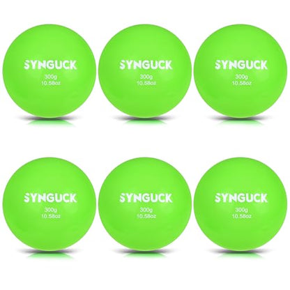 SYNGUCK 4/6 Pack Weighted Plyo Balls Set for Baseball & Softball Training - Improve Power, Pitching, Hitting - Perfect for Yoga, Fitness, Plyometrics - All Skill Levels - style: Green(10oz)