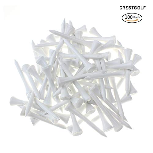 Crestgolf Professional 2 1/8" Deluxe Wood Golf Tees 100pcs - color: White