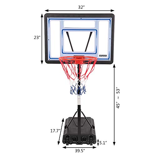 PEXMOR Pool Basketball Hoop & vplleyball Poolside, Portable for Swimming Pool, Upgraded Water Basketball Backboard Stand for Pool Indoor Outdoor - style: Black