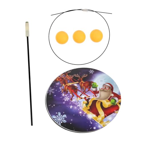 Kisangel Table Tennis Training Device Elastic Shaft Racket for Play Reflexes Coordination Includes Paddles Balls - color: Multi