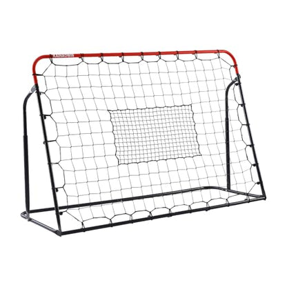 Soccer Rebound Net, 4'x4' Steel Soccer Rebounder, Bounce Back Net for Backyard Soccer Practice Training-Adjustable Angle - style: 6'x4'