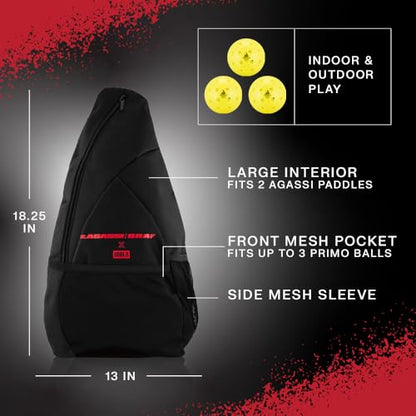 JOOLA Agassi/GRAF Champion Set with Pickleball Paddles, Balls & Sling Bag - Sandblasted Pickleball Racket - Agassi Shape with Extended Sweet Spot - UPA-A Certified - USAP Approved - NFC Chip Enabled - color: 2 Player Set | Fiberglass | Champion