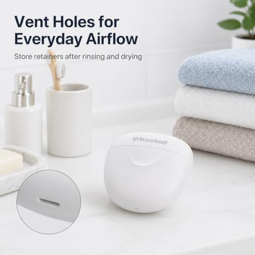 Retainer Case with Vent Holes, Slim Travel Aligner Holder for Retainers and Thin Mouth Guards, Milky White