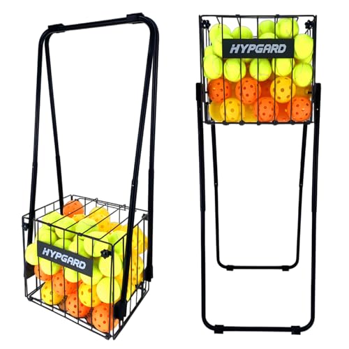 Pickleball & Tennis Ball Hopper, Sports Balls Teaching Cart, Portable Lightweight Softball Caddy, Large Capacity Baseball Basket Carrier for Training - color: 2-in-1 Collector